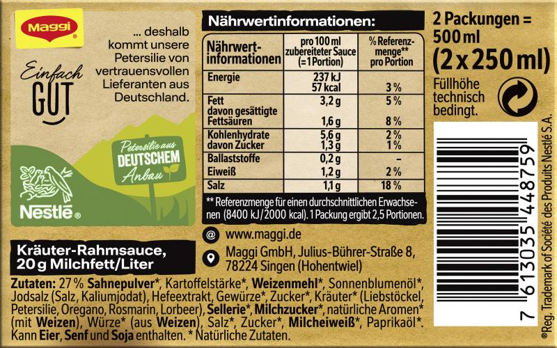 Maggi Kräuter-Rahm Sauce