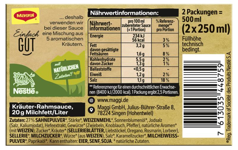 Maggi Sauce Kräuter Rahm Multipack