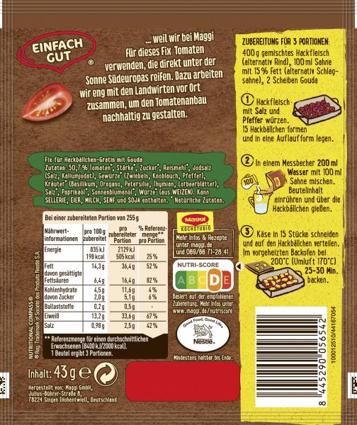 Maggi Fix für Ofen Bällchen mit Gouda