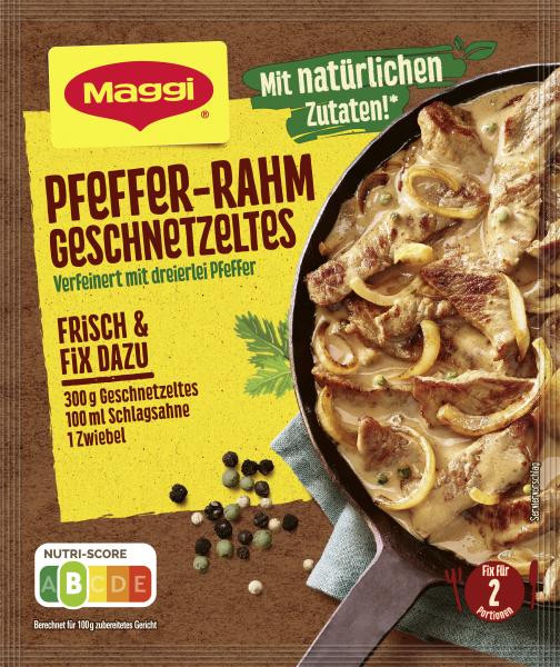 Maggi Fix für Pfeffer Rahm Geschnetzeltes