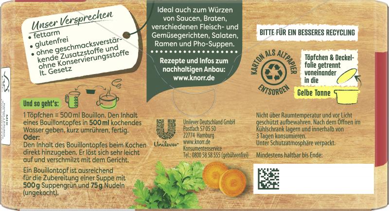 Knorr Bouillon Pur mit Rind
