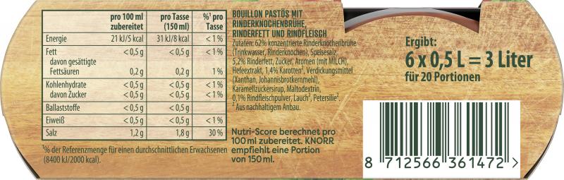 Knorr Bouillon Pur mit Rind