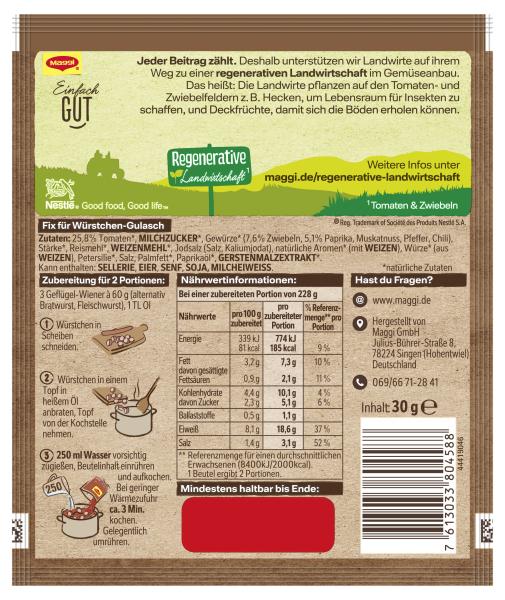 Maggi Fix Fleisch Würstchengulasch
