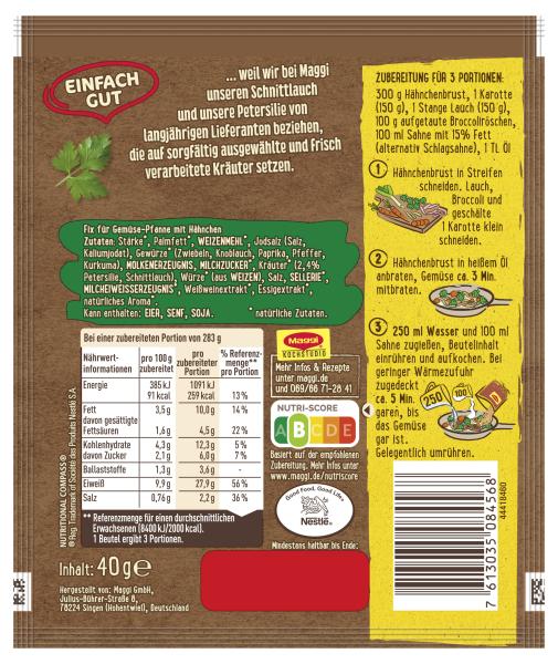 Maggi Fix Gemüse-Pfanne Mit Hähnchen