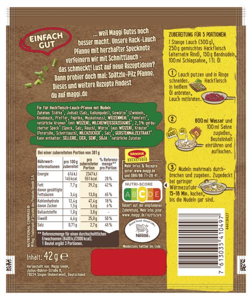 Maggi Fix Hack Lauch Pfanne Mit Nudeln