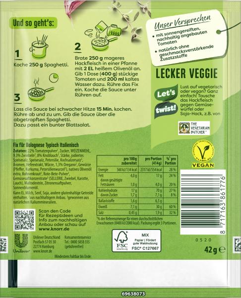 Knorr Fix Bolognese Typisch Italienisch!