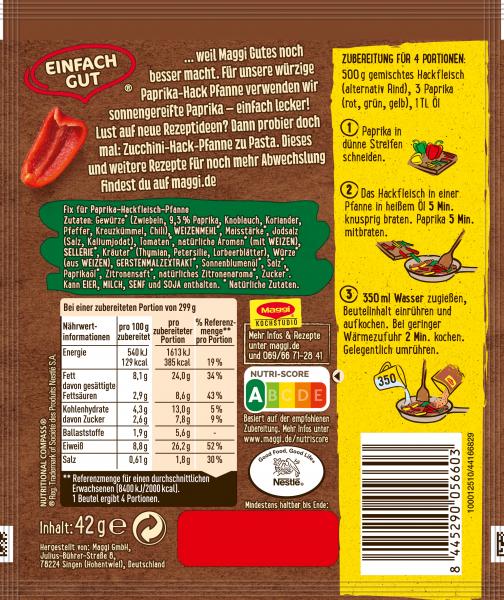 Maggi Fix für Paprika-Hack Pfanne
