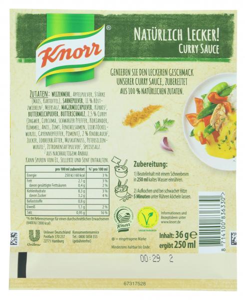 Knorr Natürlich Lecker! Curry Sauce 