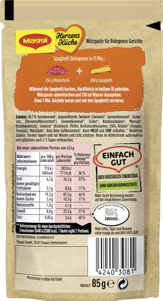 Maggi Herzensküche Würzpaste für Spaghetti Bolognese