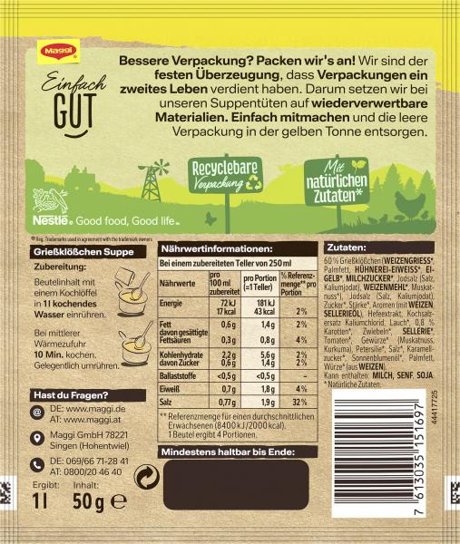 Maggi Guten Appetit Grießklößchen Suppe