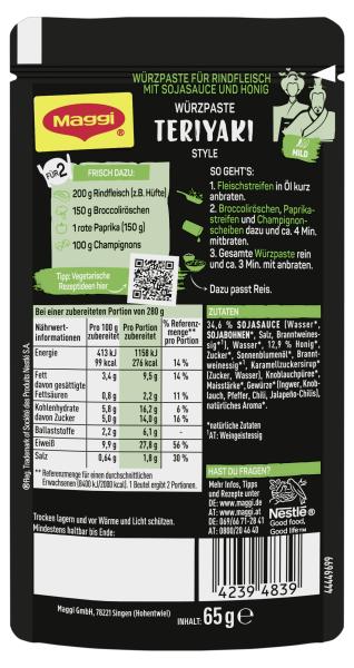 Maggi Magic Asia Würzpaste Für Teriyaki Style