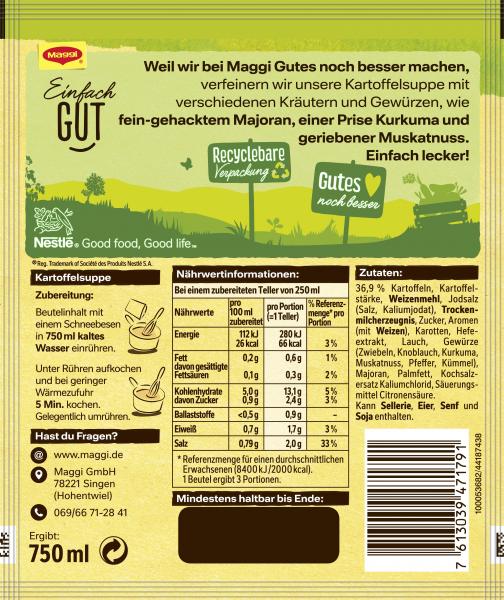 Maggi Guten Appetit traditionelle Kartoffelcremesuppe
