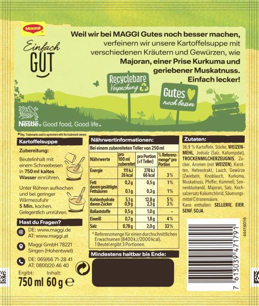 Maggi Guten Appetit Kartoffel Cremesuppe