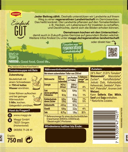 Maggi Guten Appetit klassische Tomatensuppe mit Reis