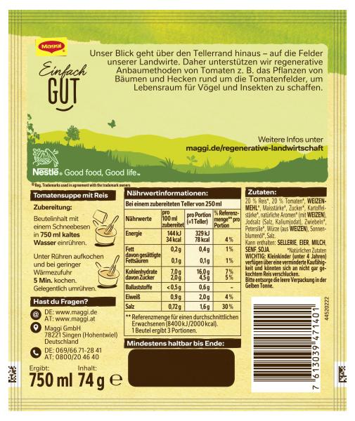 Maggi Guten Appetit Tomatensuppe Mit Reis
