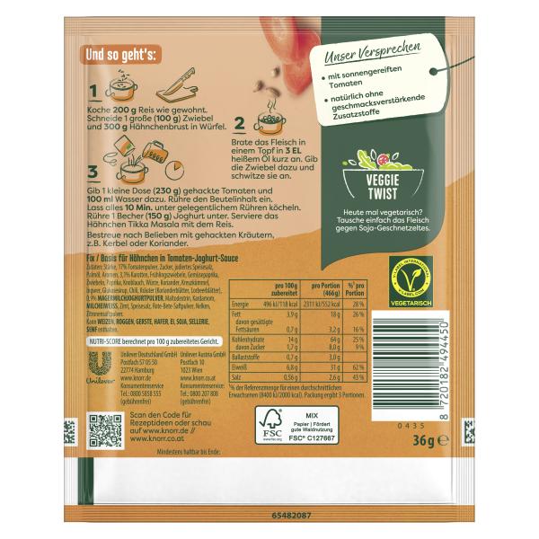 Knorr Fix Indisches Hähnchen Tikka Masala