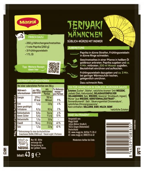 Maggi Food Travel Teriyaki Hähnchen