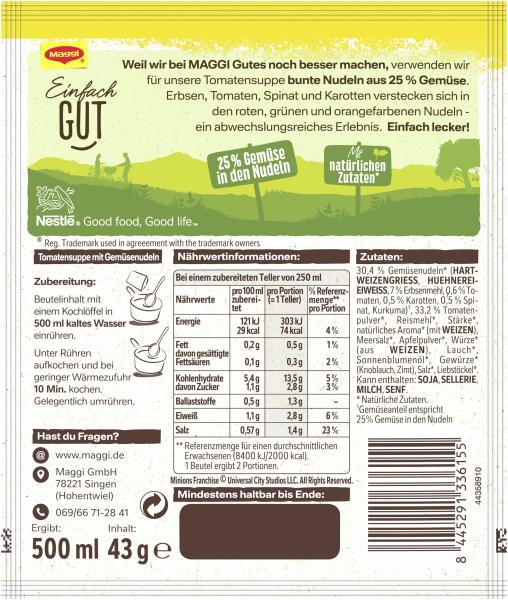 Maggi Guten Appetit Minions Tomate Suppe