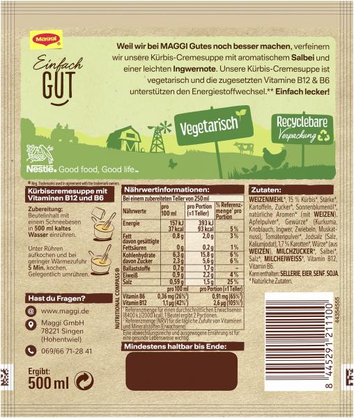 Maggi Kürbis Cremesuppe