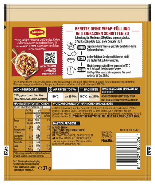 Maggi Fix Airfryer Fajita Mix Mexikanische Wrap-Füllung