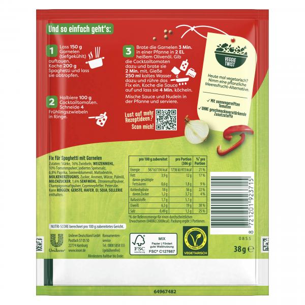 Knorr Fix Spaghetti mit Scampi und Garnelen