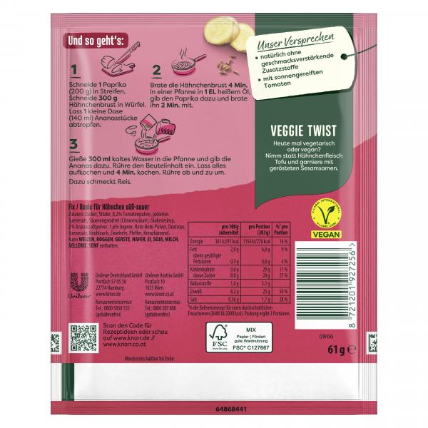 Knorr Fix Hähnchen süß-sauer