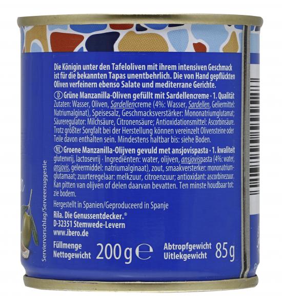 Ibero Spanische Manzanilla-Oliven mit Sardellencreme