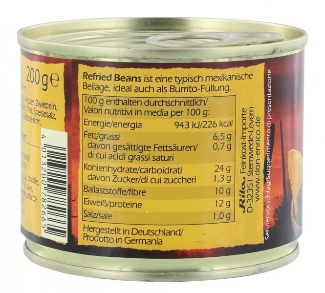 Don Enrico Mexicano Refried Beans Black Bean Puree