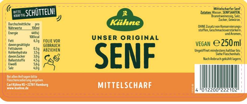 Kühne Senf mittelscharf