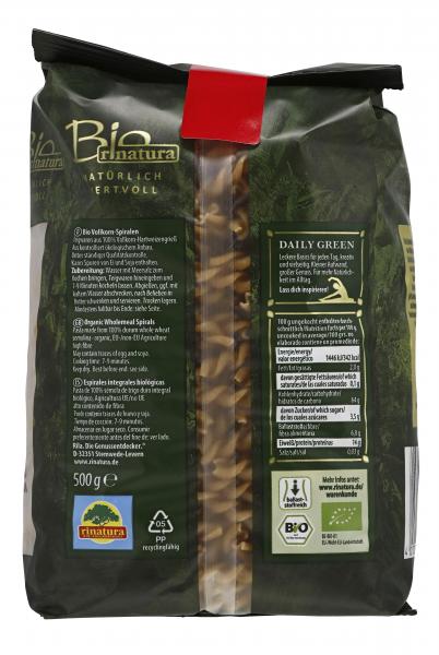 Rinatura Bio Daily Green Vollkorn Spiralen