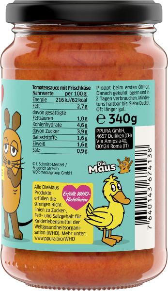 Ppura Bio Kinder Tomatensauce mit Frischkäse
