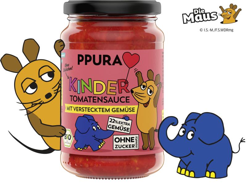Ppura Bio Kinder Tomatensauce mit verstecktem Gemüse