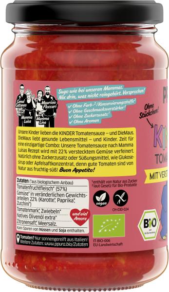 Ppura Bio Kinder Tomatensauce mit verstecktem Gemüse