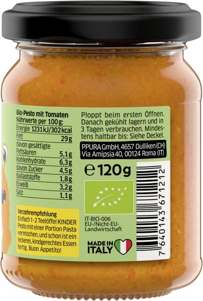 Ppura Bio Kinder mildes Pesto Rosso