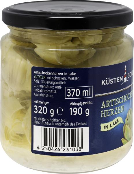 Küstengold Artischockenherzen in Lake