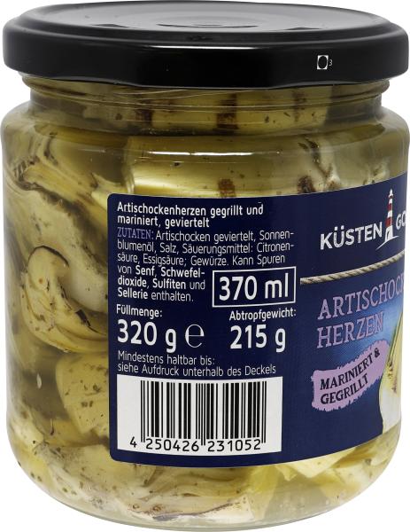 Küstengold Artischockenherzen mariniert & gegrillt