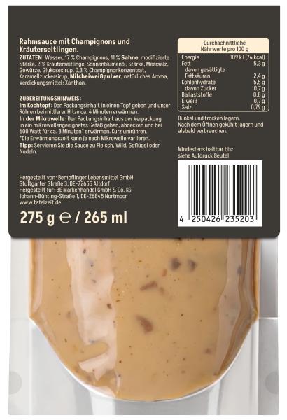 Tafelzeit Pilz-Rahm Sauce