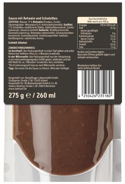 Tafelzeit Rotwein-Schalotten Sauce