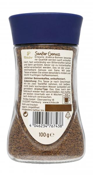 Tchibo Sana Wellness-Kaffee entkoffeiniert - 100g Instant