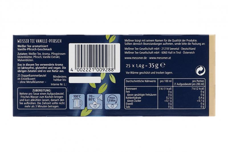 Meßmer Weißer Tee Vanille-Pfirsich