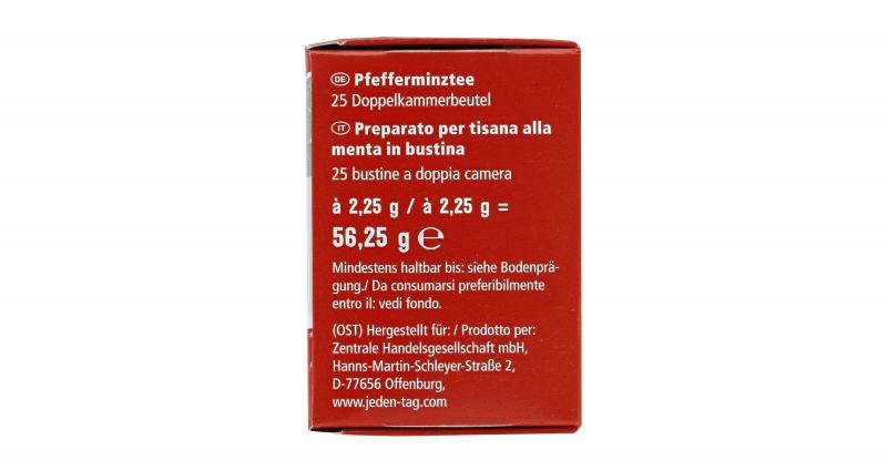 Jeden Tag Tee Pfefferminze