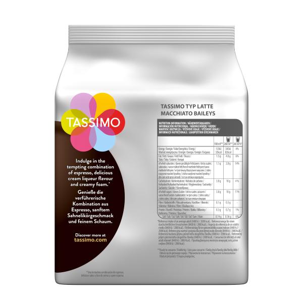 Tassimo Kapseln Typ Latte Macchiato Baileys, 8 Kaffeekapseln