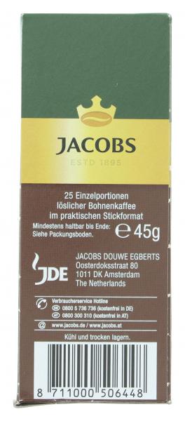 Jacobs löslicher Kaffee Typ Espresso, 25  Instant Kaffee Sticks 
