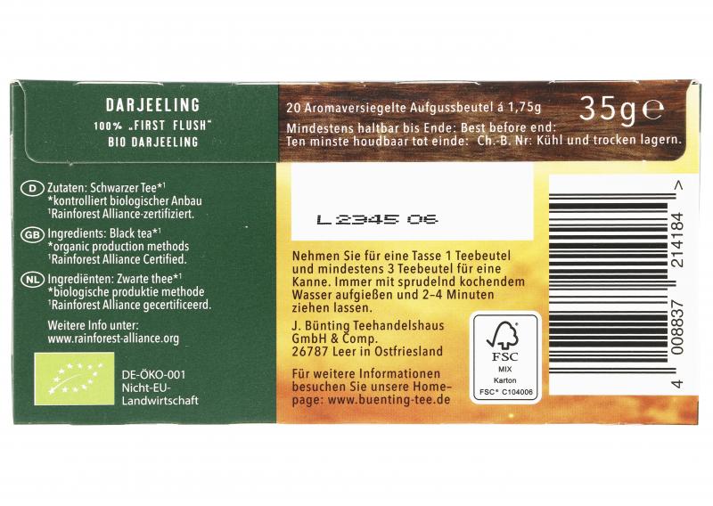 Bünting Tee Premium Bio Darjeeling