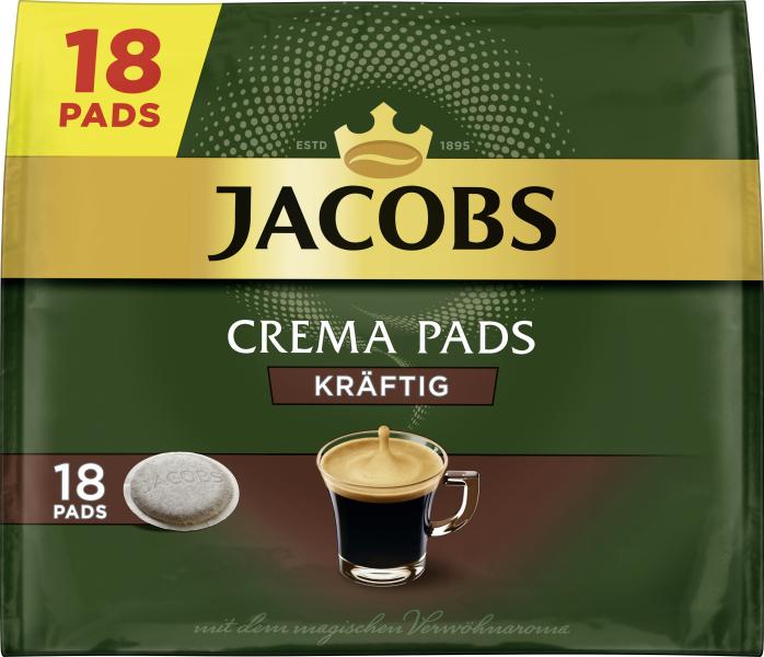 Jacobs Kaffeepads Crema Kräftig, 18 Senseo kompatible Pads