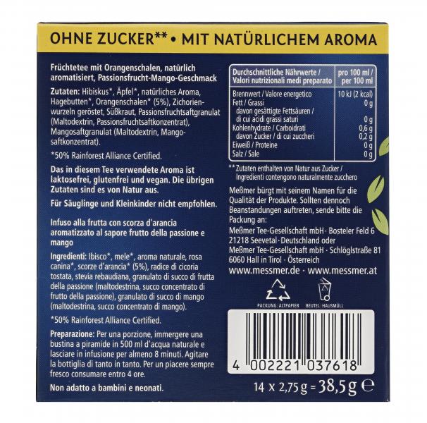 Meßmer Cold Tea Passionsfrucht-Mango