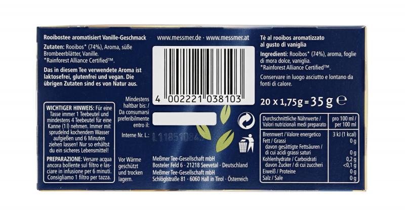 Meßmer Südafrikanischer Rooibos mit Vanille