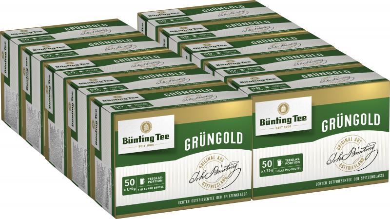 Bünting Tee Grüngold Tassenbeutel