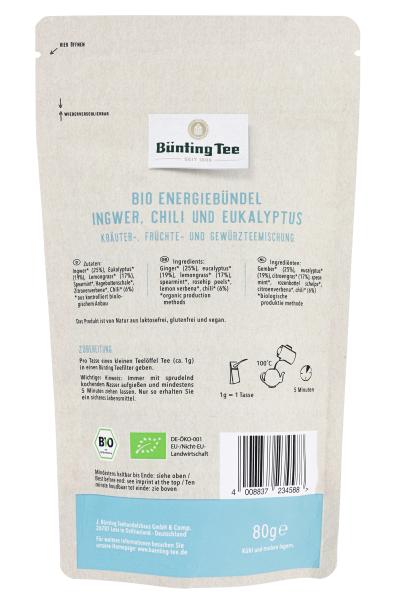 Bünting Tee Bio Energiebündel Ingwer, Chili und Eukalyptus
