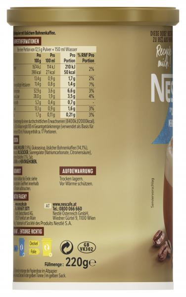 Nescafe Typ Cappuccino weniger Süß